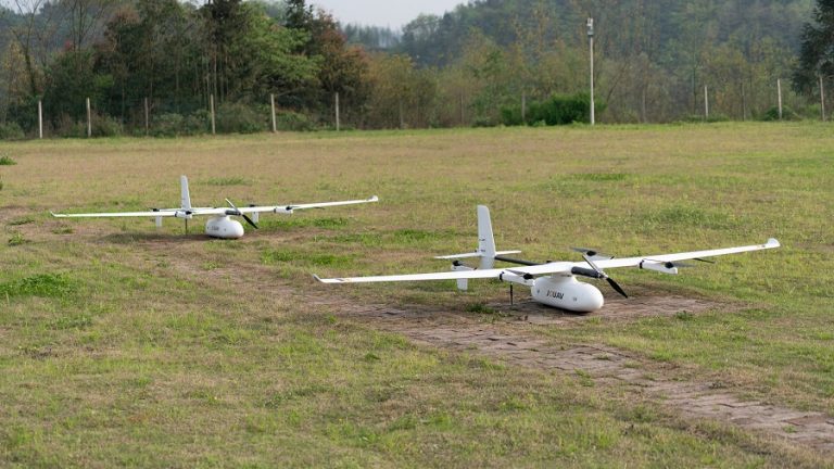 VTOL Drone On the Grass